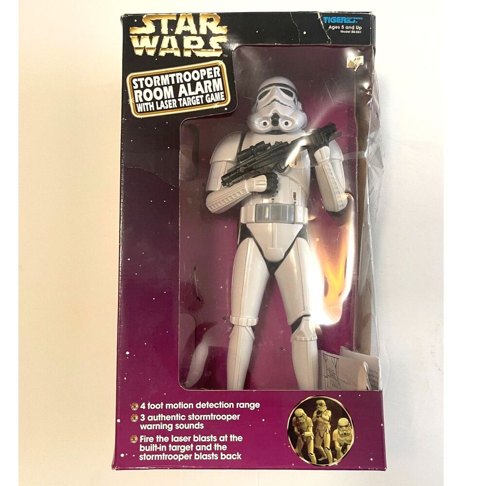 1997 Tiger Electronic Star Wars Room Alarm Stormtrooper With Laser Target Game